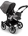 Bugaboo Trio Passeggino Donkey 3 Grigio Mélange con Navicella e Seggiolino Auto Grigio Turtle Air Grigio Mélange Passeggini Trio e Duo