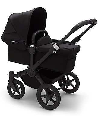 Bugaboo Trio Passeggino Donkey 3 Nero con Navicella e Seggiolino Auto Turtle Air Nero Passeggini Classici