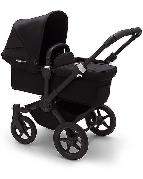 Bugaboo Trio Passeggino Donkey 3 Nero con Navicella e Seggiolino Auto Turtle Air Nero Passeggini Trio e Duo