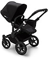Bugaboo Trio Passeggino Donkey 3 Nero con Navicella e Seggiolino Auto Turtle Air Nero Passeggini Trio e Duo