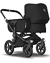 Bugaboo Trio Passeggino Donkey 3 Nero con Navicella e Seggiolino Auto Turtle Air Nero Passeggini Trio e Duo