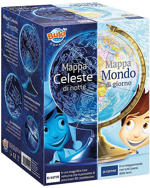 Buki Globo Mappamondo Giorno e Notte - Mappa del cielo e mappa del mondo! Giochi STEM