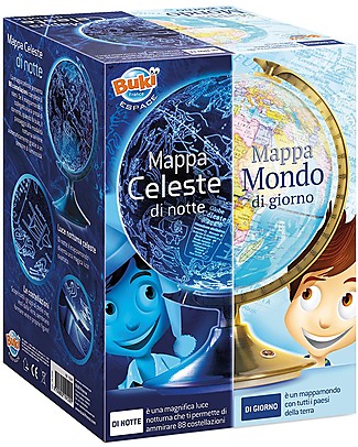 Buki Globo Mappamondo Giorno e Notte - Mappa del cielo e mappa del mondo! Giochi STEM