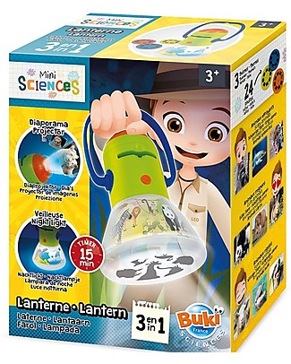 Buki Lampada 3 in 1 - Proiezione Animali, Luce Notturna e Torcia! Far finta di