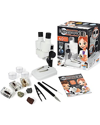 Buki Microscopio Binoculare 3D - contiene 40 Esperimenti! Giochi STEM