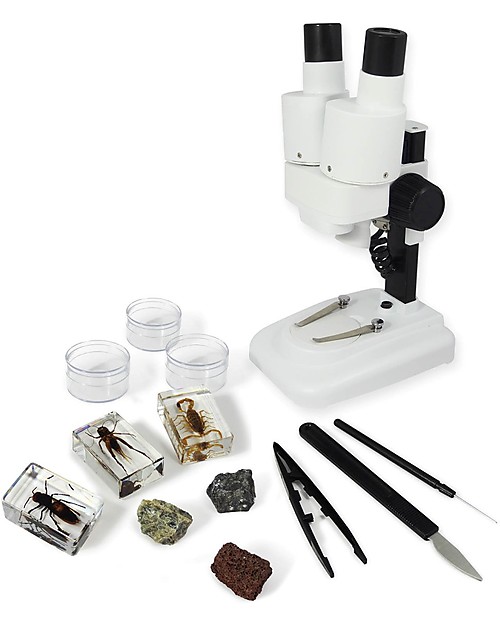 Buki Microscopio Binoculare 3D - contiene 40 Esperimenti! Giochi STEM