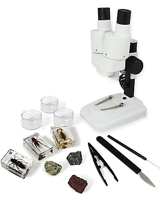 Buki Microscopio Binoculare 3D - contiene 40 Esperimenti! Giochi STEM