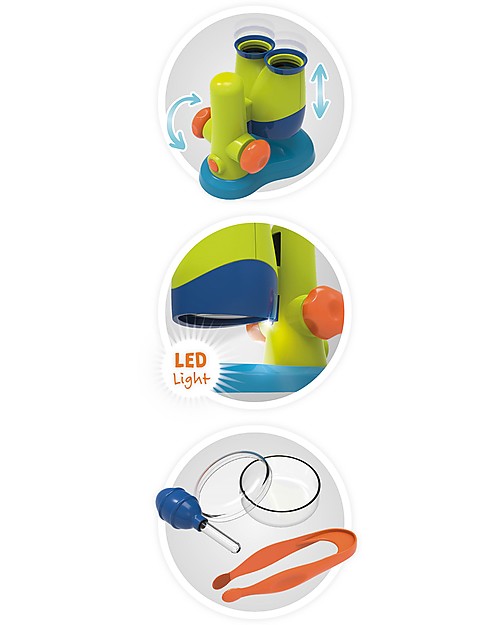 Buki Microscopio Giocattolo - Contiene 10 divertenti esperimenti! Giochi STEM