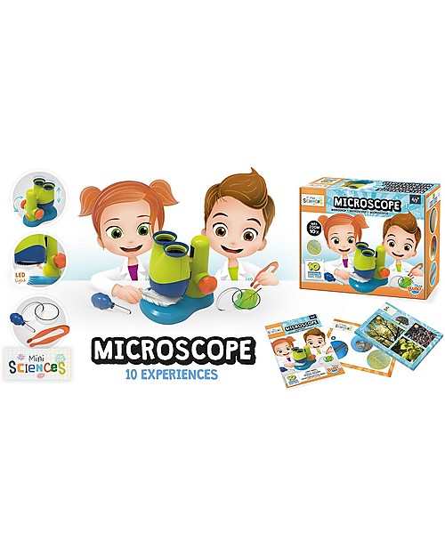 Buki Microscopio Giocattolo - Contiene 10 divertenti esperimenti! Giochi STEM