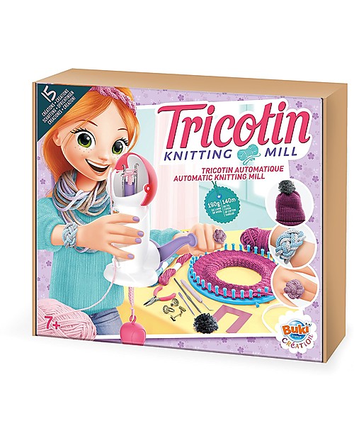 Buki Tricotin, Maglieria Automatica, 15 modelli - Include 190 gr di lana e 140 mt di cotone! Giochi Creativi