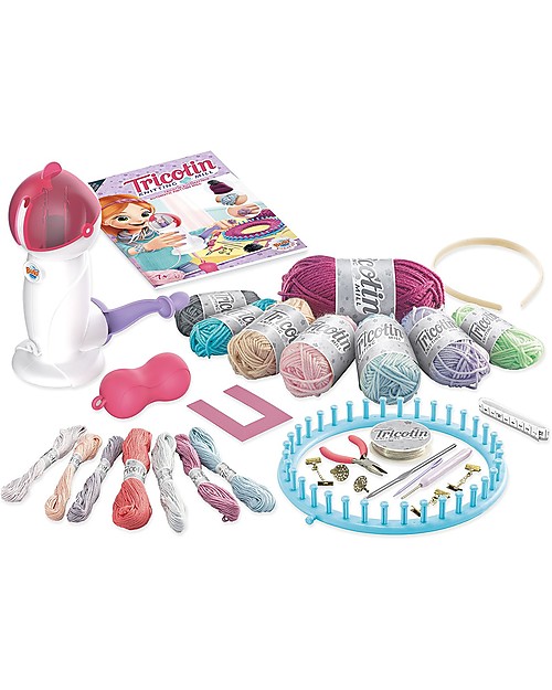 Buki Tricotin, Maglieria Automatica, 15 modelli - Include 190 gr di lana e 140 mt di cotone! Giochi Creativi