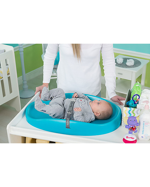 Bumbo Fasciatoio Portatile con Cinture di Sicurezza, Blu - In morbida e comoda schiuma di gomma! Fasciatoi da Viaggio