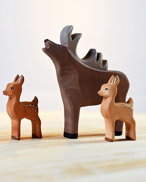 Bumbu Toys Cerbiatto - Legno - 8 cm - Fatto a Mano Animali in Legno
