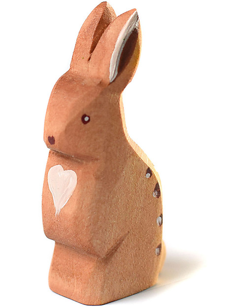 Bumbu Toys Coniglio Marrone - Legno - 7 cm - Fatto a Mano Animali in Legno