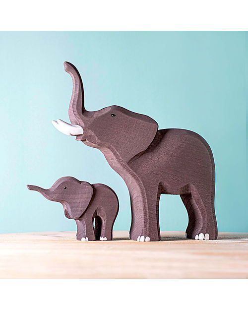 Bumbu Toys Elefante Bumbi - Grande - 24 cm - Fatto a Mano Animali in Legno