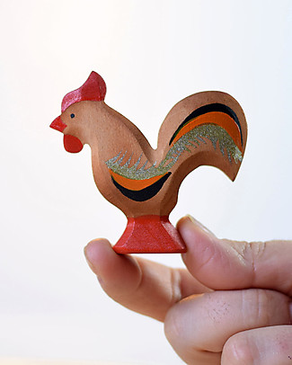 Bumbu Toys Gallo - Legno - 5,5 cm - Fatto a Mano Animali in Legno