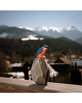 Bumbu Toys Martin Pescatore - 3 cm - Fatto a Mano Animali in Legno