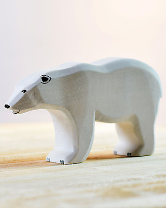 Bumbu Toys Orso Polare - Legno - 9,5 cm - Fatto a Mano Animali in Legno