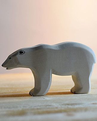 Bumbu Toys Orso Polare - Legno - 9,5 cm - Fatto a Mano Animali in Legno