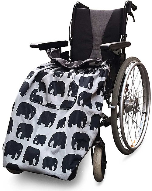 BundleBean Copertura Universale per Adulti per Sedia a Rotelle - Elefanti Grigi - Impermeabile e Termica Accessori Vari