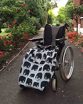 BundleBean Copertura Universale per Adulti per Sedia a Rotelle - Elefanti Grigi - Impermeabile e Termica Accessori