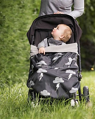 BundleBean GO - Copertina Universale 5-1 da Passeggino - Fulmine Argento - Impermeabile e Termica Accessori