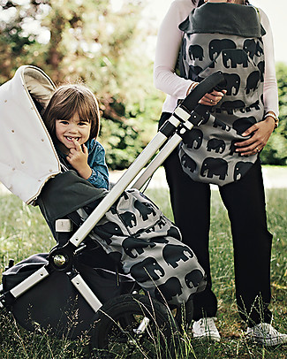 BundleBean GO - Copertura Universale 5-1 da Passeggino - Elefanti - Impermeabile e Termica Accessori
