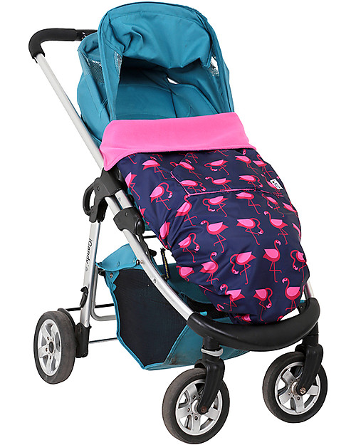 BundleBean GO - Copertura Universale 5-1 da Passeggino - Fenicotteri Blu - Impermeabile e Termica Cappottine e Rivestimenti