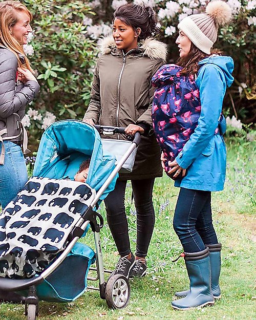 BundleBean OUTLET Copertura Protettiva Impermeabile Leggera Fenicotteri Blu per Babywearing - Pezzo di Showroom Accessori Babywearing