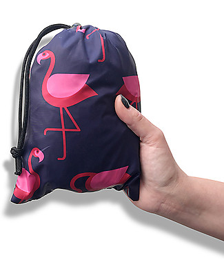 BundleBean OUTLET Copertura Protettiva Impermeabile Leggera Fenicotteri Blu per Babywearing - Pezzo di Showroom Fasce Portabebé