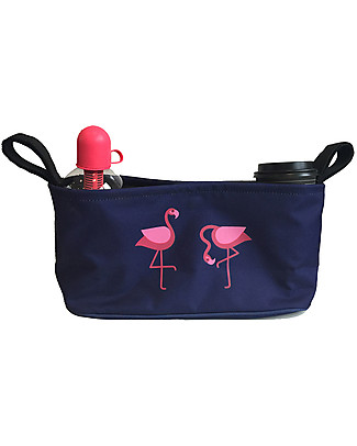 BundleBean Portaoggetti per Passeggino Universale - Fenicotteri Blu Accessori