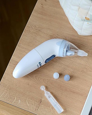 Béaba Aspiratore Nasale Evolutivo Tomydoo Elettrico - Blu - un Attacco Diverso Via Via che Passano i Mesi Aspiratori Nasali