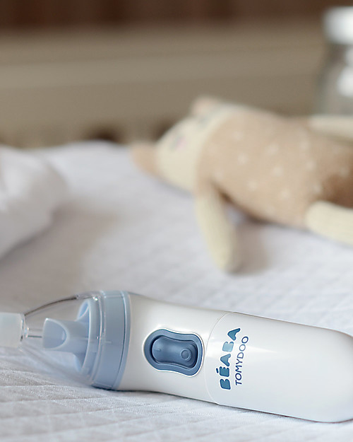 Béaba Aspiratore Nasale Evolutivo Tomydoo Elettrico - Blu - un Attacco Diverso Via Via che Passano i Mesi Aspiratori Nasali