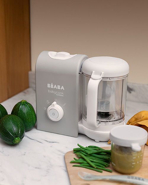 Béaba Babycook® Express Velvet Grey - Pasti Sani Veloci e Adatti al tuo Bambino che Cresce - Presa Europea Cuoci Pappa_