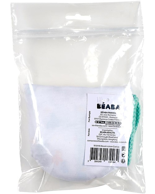 Béaba Bavaglino Evolutivo - Cotone - Cactus - più Lungo e più Largo per una Migliore Protezione Bavagli Classici