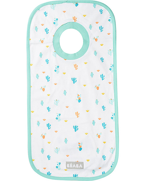 Béaba Bavaglino Evolutivo - Cotone - Cactus - più Lungo e più Largo per una Migliore Protezione Bavagli Classici