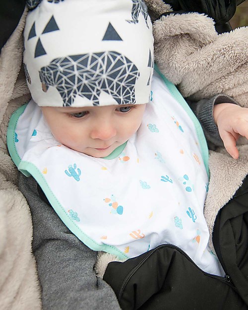 Béaba Bavaglino Evolutivo - Cotone - Cactus - più Lungo e più Largo per una Migliore Protezione Bavagli Classici