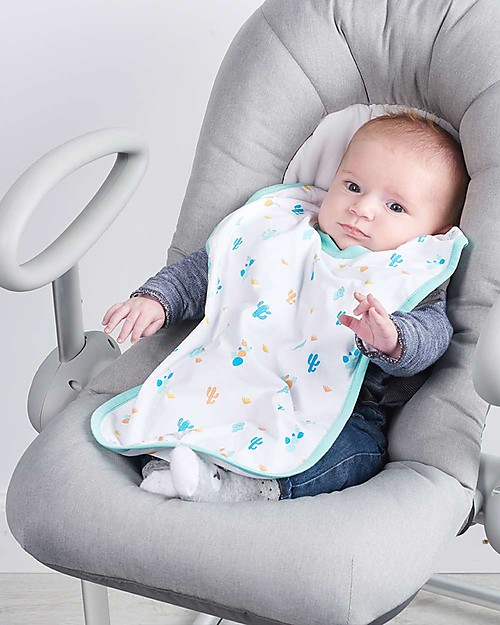 Béaba Bavaglino Evolutivo - Cotone - Cactus - più Lungo e più Largo per una Migliore Protezione Bavagli Classici