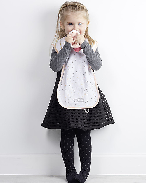 Béaba Bavaglino Evolutivo - Cotone - Stars - più Lungo e più Largo per una Migliore Protezione Bavagli Classici