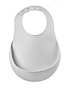 Béaba Bavaglino Impermeabile con Tasca Raccogli Cibo - Silicone - Grigio Bavagli Impermeabili con Tasca