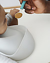 Béaba Bavaglino Impermeabile con Tasca Raccogli Cibo - Silicone - Grigio Bavagli Impermeabili con Tasca
