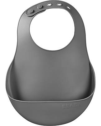 Béaba Bavaglino Impermeabile con Tasca Raccogli Cibo - Silicone - Mineral Bavagli Impermeabili con Tasca