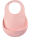 Béaba Bavaglino Impermeabile con Tasca Raccogli Cibo - Silicone - Rosa Bavagli Impermeabili con Tasca