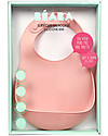 Béaba Bavaglino Impermeabile con Tasca Raccogli Cibo - Silicone - Rosa Bavagli Impermeabili con Tasca