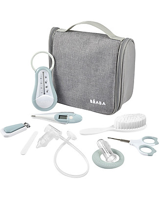 Béaba Beauty Case Completo da Appendere - Azzurro - Tutto il Necessario Sempre a Portata di Mano Kit Toilette Neonato