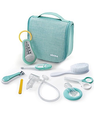 Béaba Beauty Case Completo da Appendere - Menta - Tutto il Necessario Sempre a Portata di Mano Kit Toilette Neonato