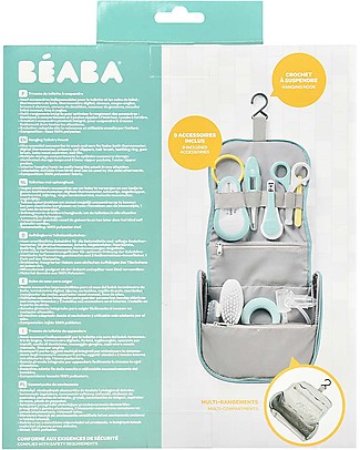 Béaba Beauty Case Completo da Appendere - Menta - Tutto il Necessario Sempre a Portata di Mano Kit Toilette Neonato