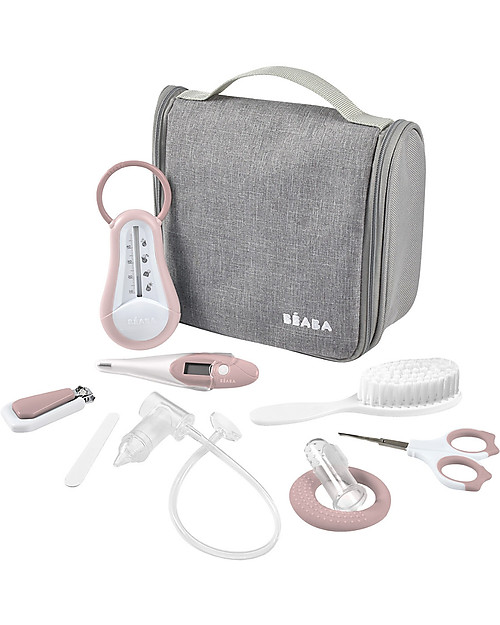 Béaba Beauty Case Completo da Appendere - Rosa - Tutto il Necessario Sempre a Portata di Mano Kit Toilette Neonato