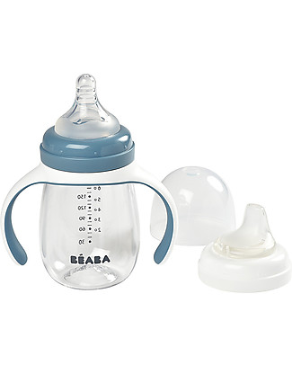 Béaba Biberon da Apprendimento 2in1 - 210 ml - Blue - Incoraggia il tuo Bambino all'Indipendenza Biberon_