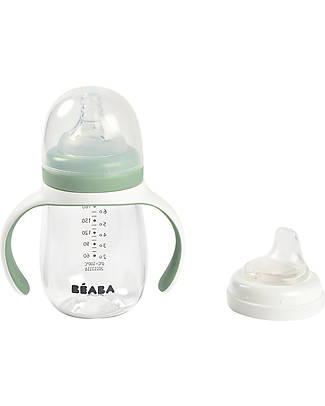 Béaba Biberon da Apprendimento 2in1 - 210 ml - Verde Salvia - Incoraggia il tuo Bambino all'Indipendenza Biberon_